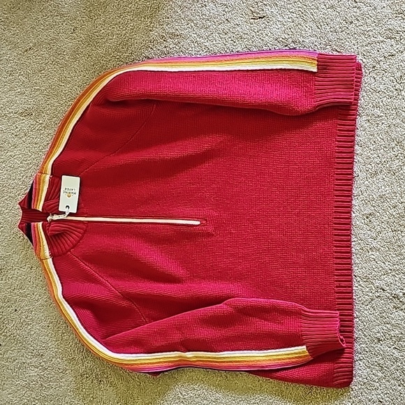 MARINE layer ML x LF Snowbird 1/4 Zip Sweater in Flame Red - Picture 7 of 8